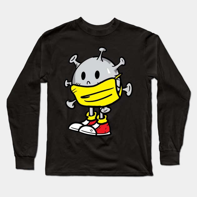 Virus boy png cartoon png Long Sleeve T-Shirt by Sabai Art